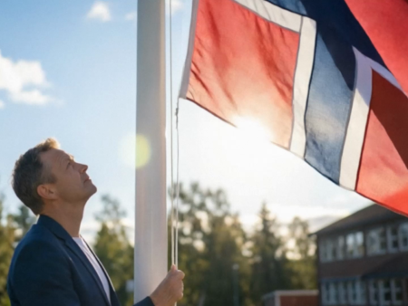 Flaggstang i glassfiber Premium med hengselfeste